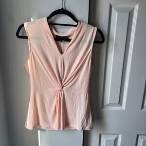New Donna Karan New York Bare Necessities Pale Pink V Neck Sleeveless Blouse - S